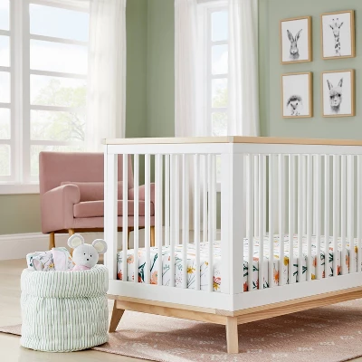 Fitted Crib Sheet - Cloud Island™ Garden Floral 3 Fitted Crib Sheet - Cloud Island™ Garden Floral