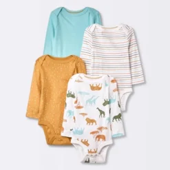 Baby 4pk Safari Animals Long Sleeve Bodysuit - Cloud Island™ -1st Step Store GUEST c9e61651 f9b0 4189 96ab faa1c05ab83b