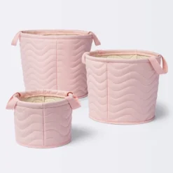 Quilted Fabric Medium Round Storage Basket - Light Pink - Cloud Island™ -1st Step Store GUEST cb5fd99a 2920 4a17 9abc c683191d9305