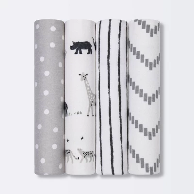 Flannel Baby Blanket - Cloud Island™ Two By Two Animals - 4pk 5 Flannel Baby Blanket - Cloud Island™ Two By Two Animals - 4pk - Image 3