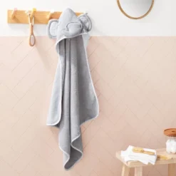 Baby Elephant Hooded Towel - Cloud Island™ Gray