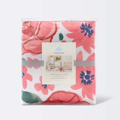 Crib Bedding Set - Floral - 4pc - Cloud Island™ 7 Crib Bedding Set - Floral - 4pc - Cloud Island™ - Image 5