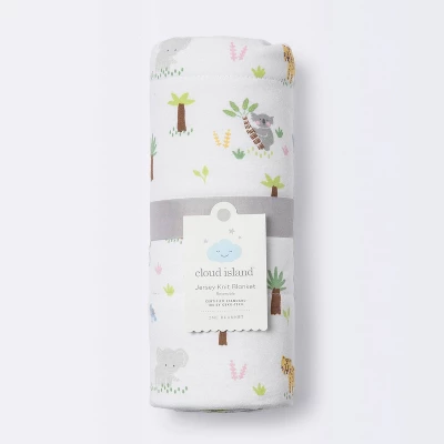 Jersey Knit Reversible Baby Blanket Jungle Animals - Cloud Island™ Gray/Green 6 Jersey Knit Reversible Baby Blanket Jungle Animals - Cloud Island™ Gray/Green - Image 4