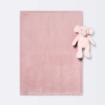 Plush Blanket With Soft Toy - Cloud Island™ Pink Elephant 4 Plush Blanket With Soft Toy - Cloud Island™ Pink Elephant - Image 2