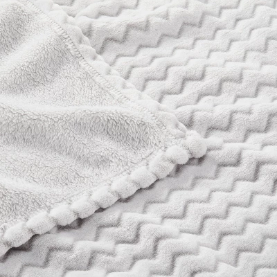 Plush Embossed Baby Blanket Chevron - Cloud Island™ Gray - 100 Each 4 Plush Embossed Baby Blanket Chevron - Cloud Island™ Gray - 100 Each - Image 2