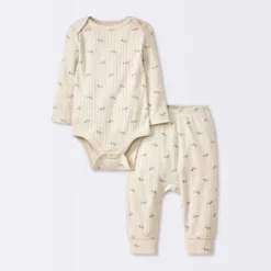 Baby 2pc Weiner Dogs Wide Ribbed Top & Bottom Set - Cloud Island™ Khaki -1st Step Store GUEST e54da578 907b 44c7 82ce ba08e0de41e3