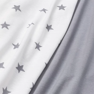 Fitted Mini Crib Jersey Sheet - Cloud Island™ Star/Gray 2pk 3 Fitted Mini Crib Jersey Sheet - Cloud Island™ Star/Gray 2pk