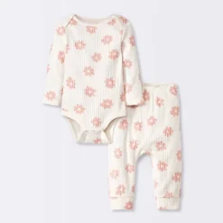 Baby 2pc Floral Wide Ribbed Top & Bottom Set - Cloud Island™ Cream 9 Baby 2pc Floral Wide Ribbed Top & Bottom Set - Cloud Island™ Cream -1st Step Store GUEST ec0de7be 7c6a 488d 9e19 38aedabc4464