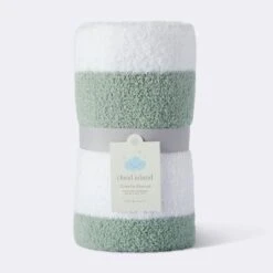 Chenille Stripe Baby Blanket - Green And White Stripe - Cloud Island™ -1st Step Store GUEST f1d770bd 8395 4c5f 908f 0abf2d889710