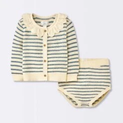 Baby Girls' 2pc Striped Peter Pan Collared Sweater Set - Cloud Island™ Blue -1st Step Store GUEST f31252cd 7672 45de ac91 e0463ad826c4
