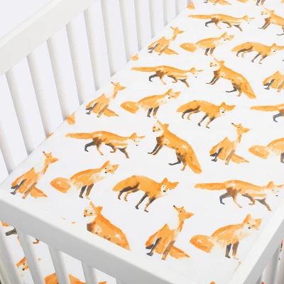 Crib Fitted Sheet - Cloud Island™ Foxes 4 Crib Fitted Sheet - Cloud Island™ Foxes - Image 2
