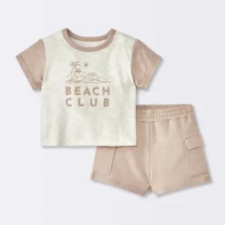 Baby Boys' Beach Club Cargo Top & Shorts Set - Cloud Island™ Cream -1st Step Store GUEST fbab5074 ec8e 498b 8255 759632c4f91f
