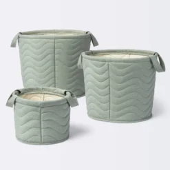 Quilted Fabric Small Round Storage Basket - Green - Cloud Island™ -1st Step Store GUEST fe54c62f 90f2 4ff1 bc3f d731445825aa 1
