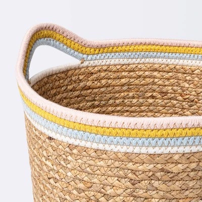 Natural Woven Round Storage Bin With Coiled Rope Handle - Cloud Island™ M 4 Natural Woven Round Storage Bin With Coiled Rope Handle - Cloud Island™ M - Image 2